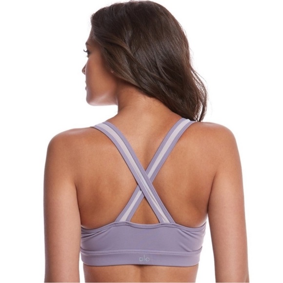 ALO Yoga Other - Alo Yoga Entice Mesh Sports Bras In Lavender Twilight Medium cute criss cross